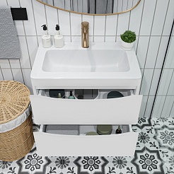 Vivon Тумба под раковину Ostin 60 подвесная белая матовая – фотография-3